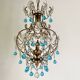 Old crystal pendant chandelier