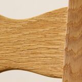 Vintage 1960s brutalist Danish modern oak dining chairs in the style of Henning Kjærnulf