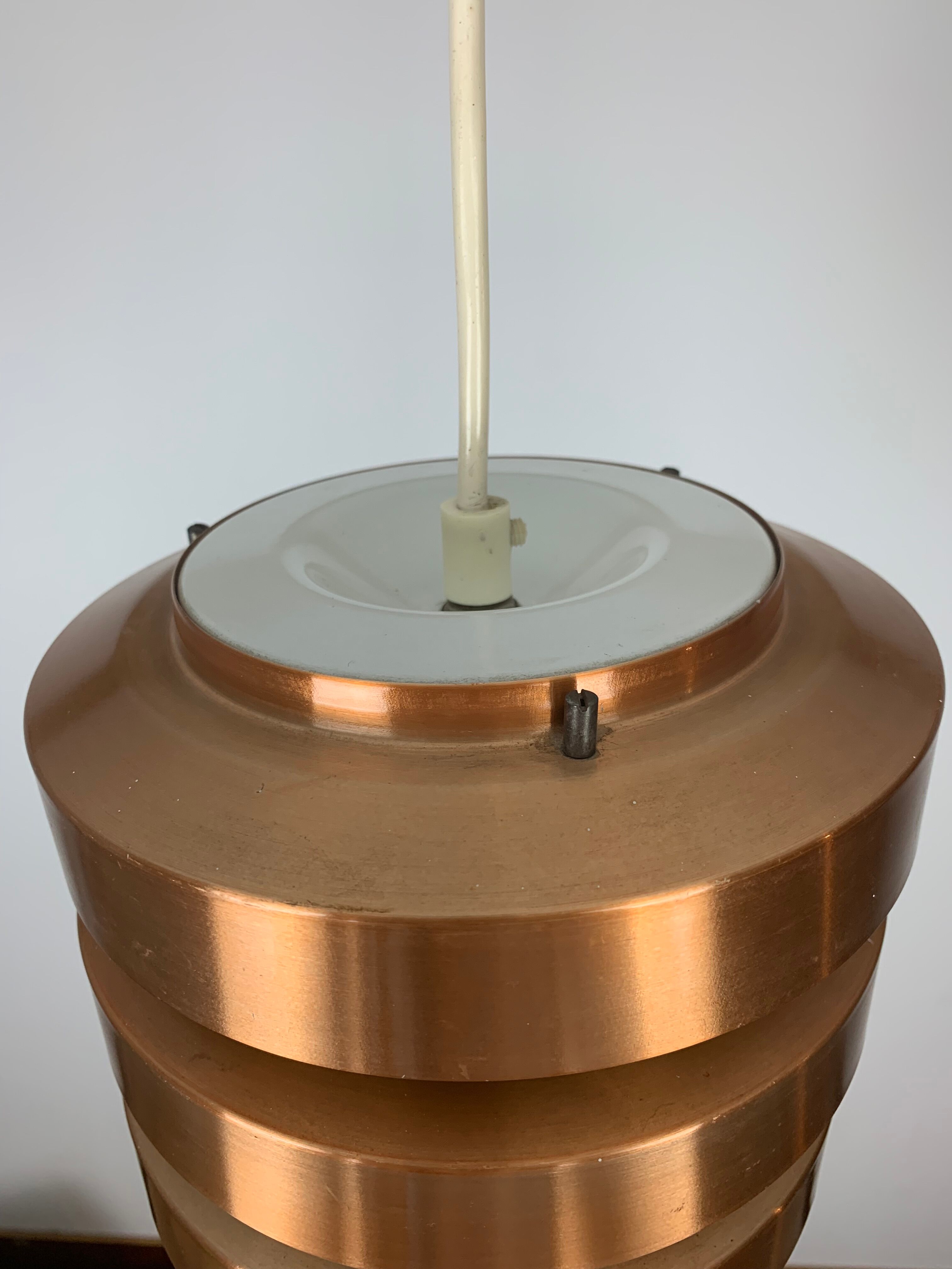 Scandinavian copper pendant lamp by MetallDrucker 60s