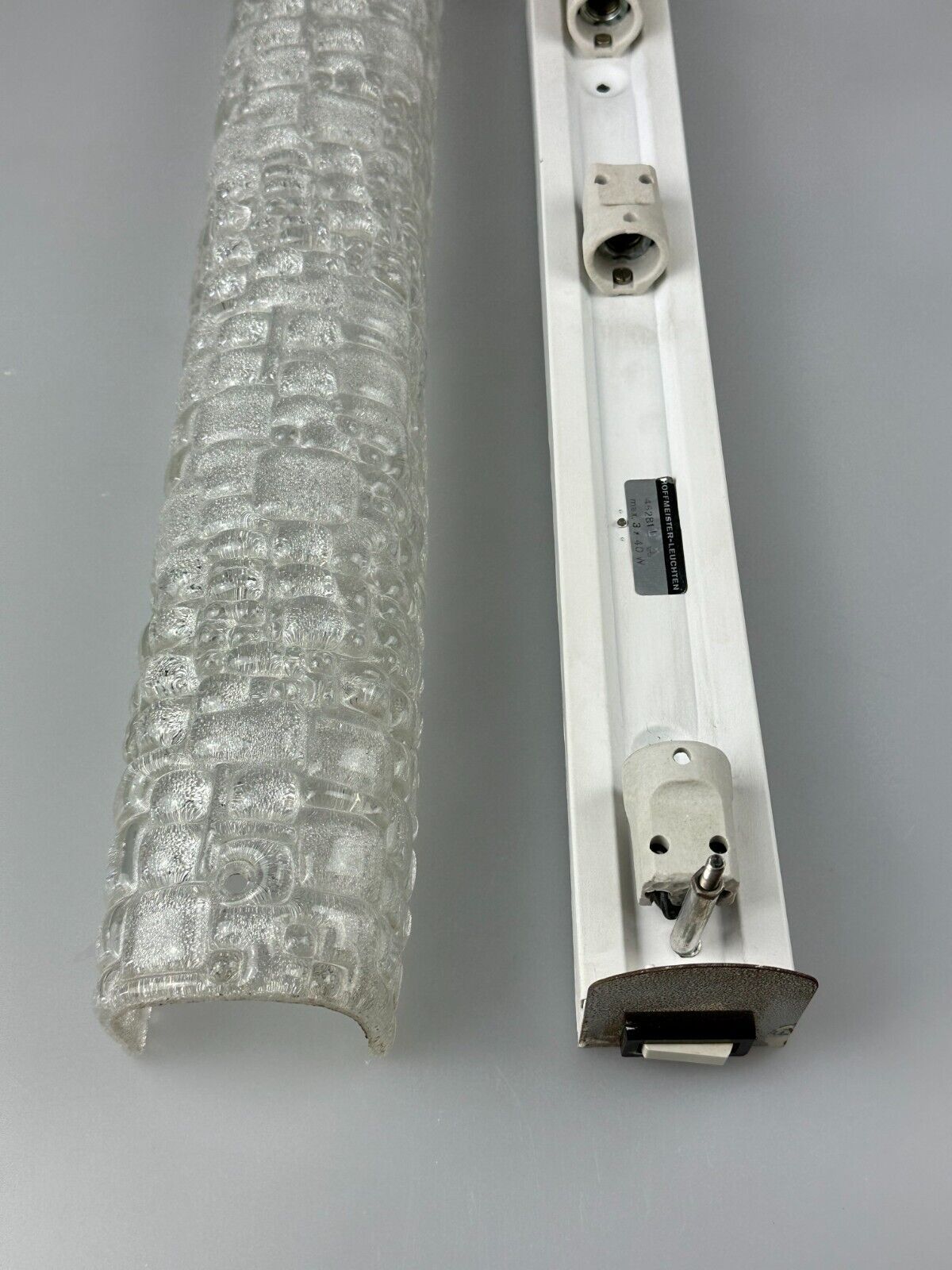 60s 70s wall lamp Hofmeister Leuchten Germany Wall Sconce Ice Glass
