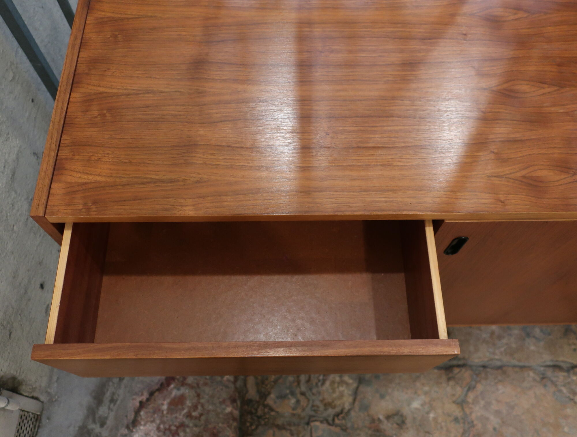 60s teak sideboard 2 sliding doors