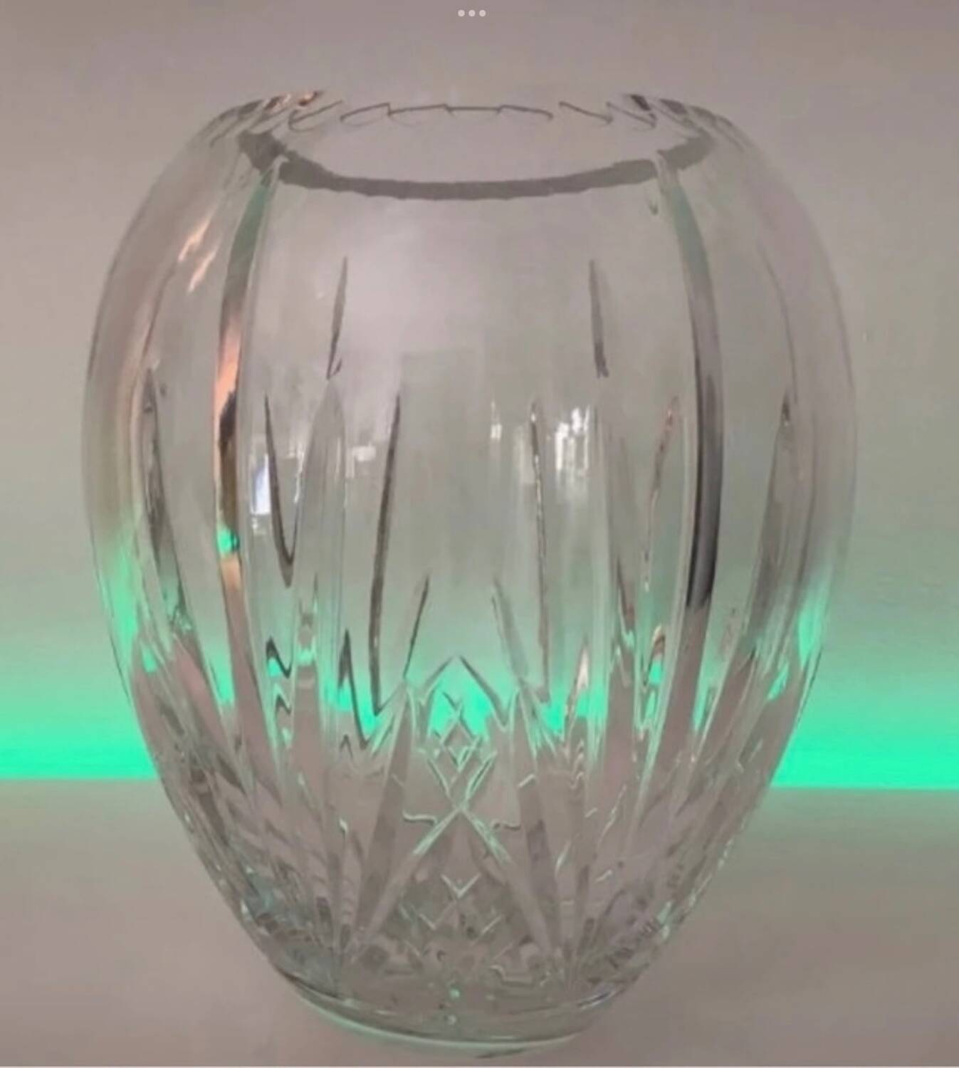 Vintage Crystal Balloon Vase Height 28cm