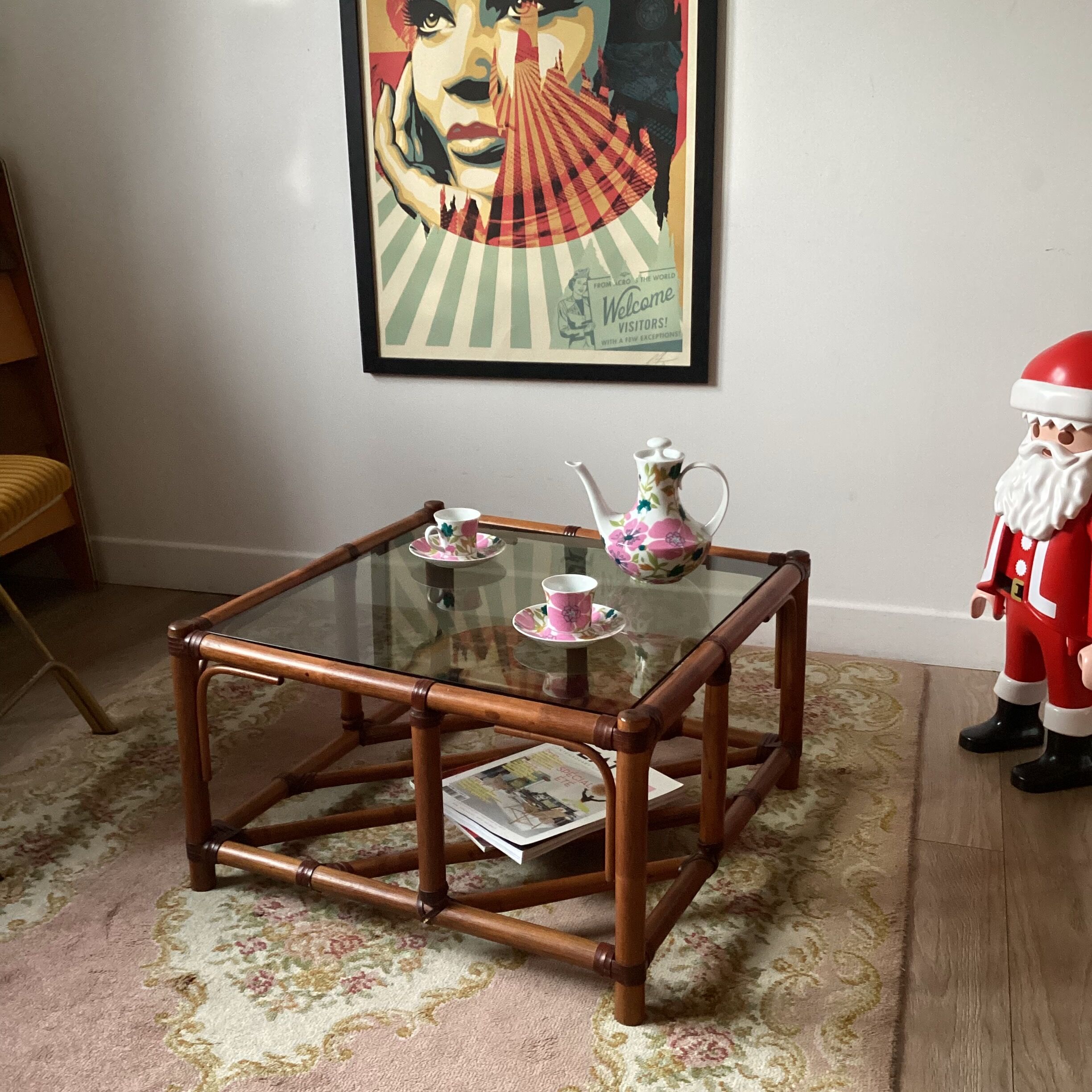 Vintage bamboo coffee table