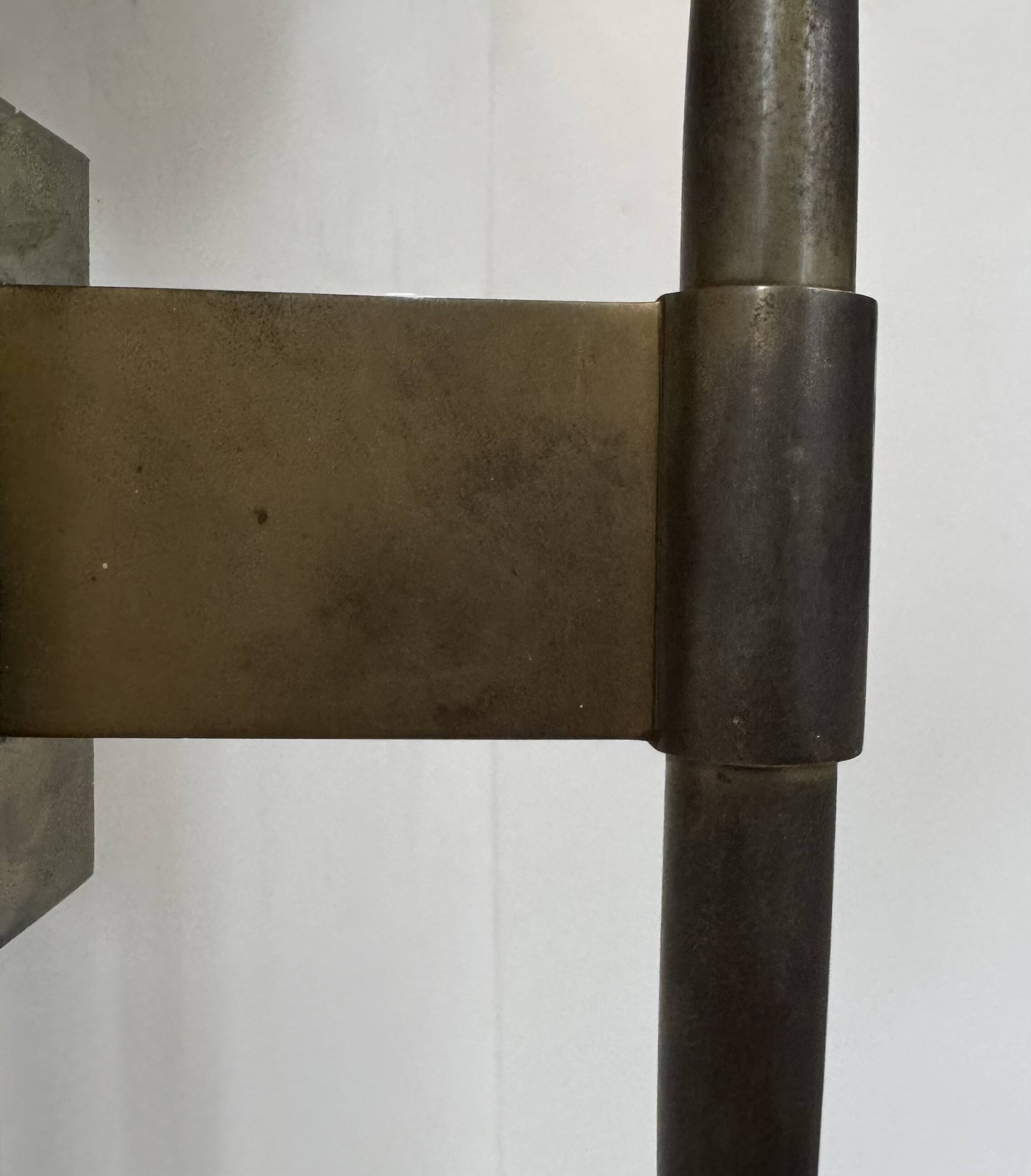 Vintage Art Deco wall light, brass and perspex, France, 1930.