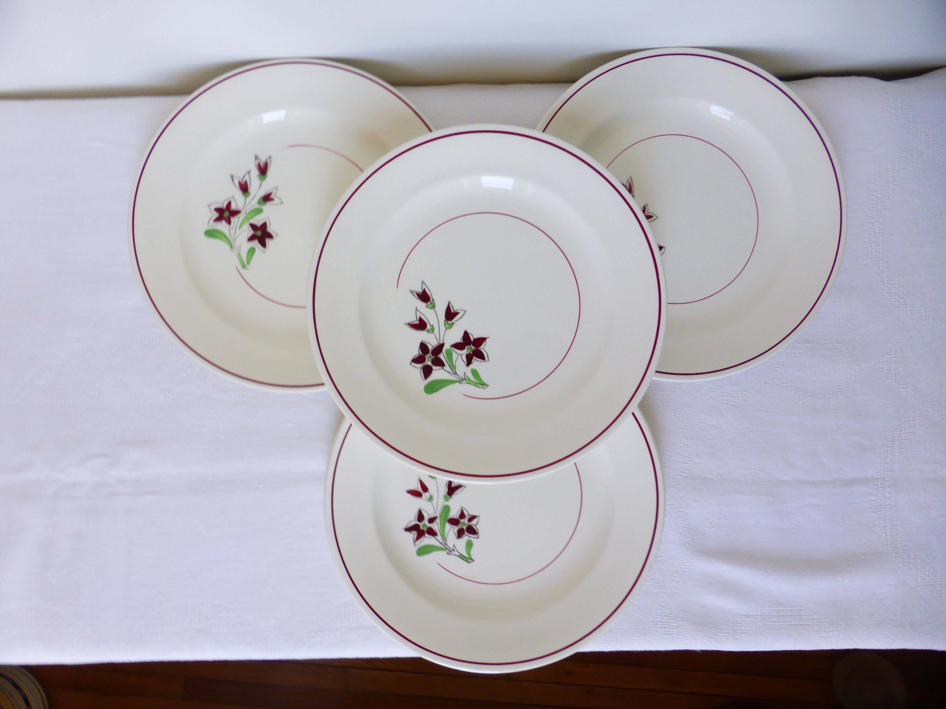 4 vintage flat plates from the Salins factory 210636