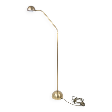Lampadaire vintage Hustadt à 2 têtes flexibles, laiton mat