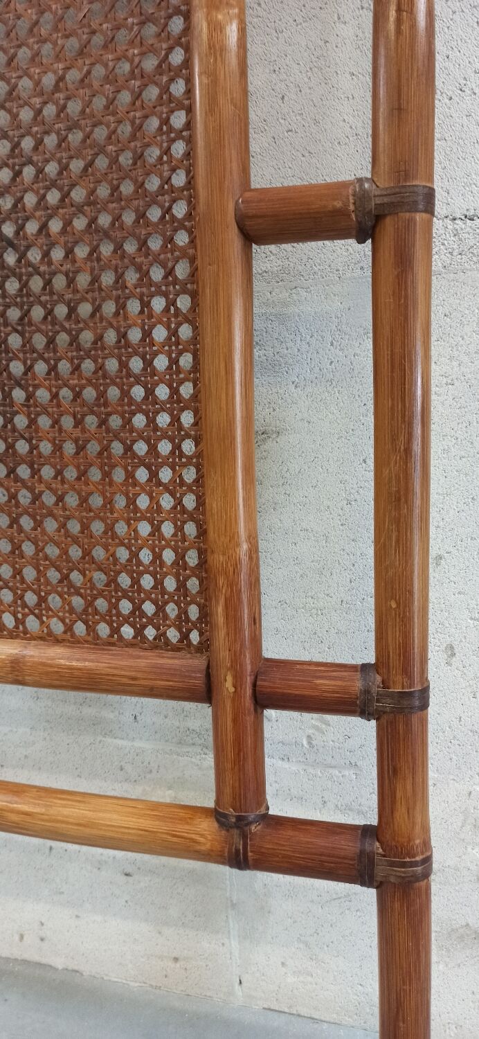 Traditional bamboo and cane headboard, 70's