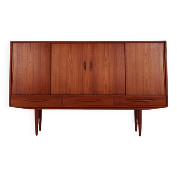 Teak highboard, Danish design, 1970s, made in Denmark