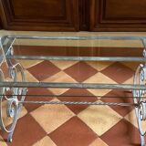 Table basse en verre et fer forgé