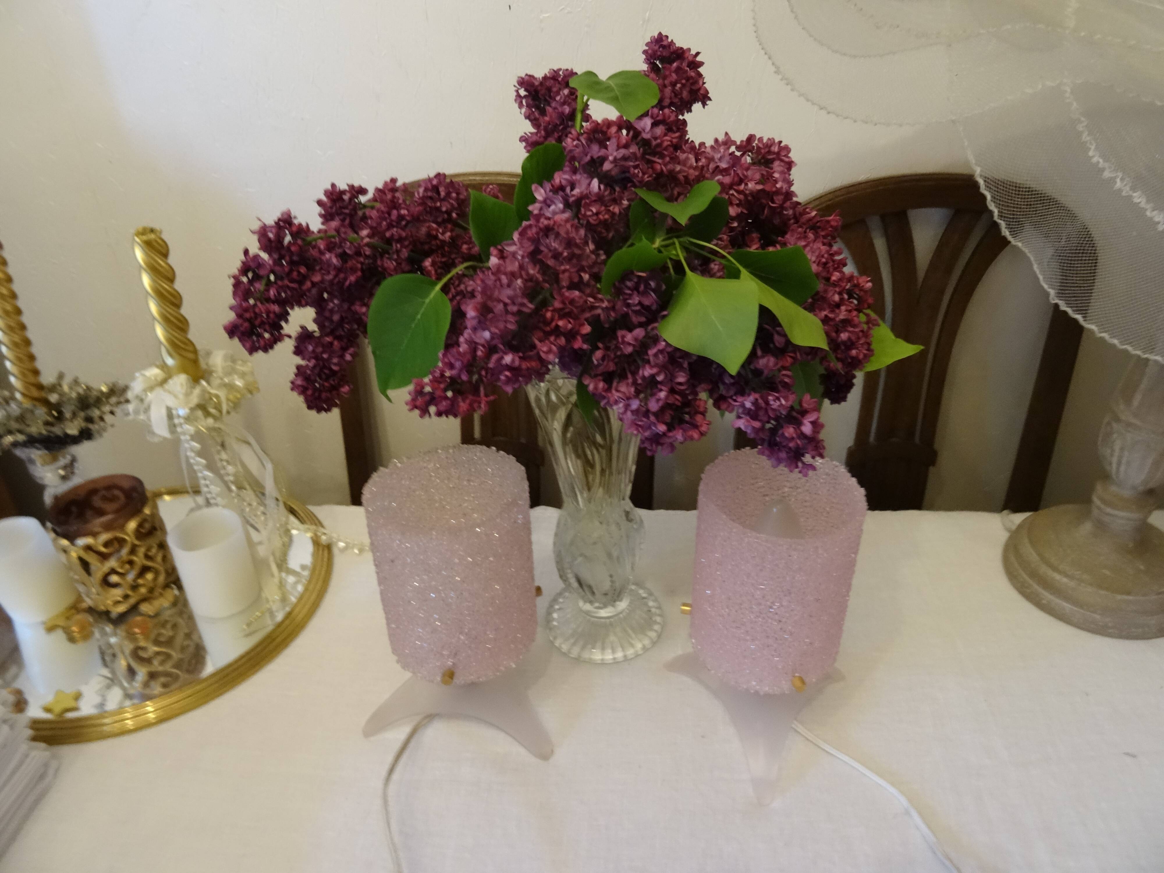 Duo of lamps in plexiglas 50/60