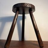 Tabouret rond tripode bois
