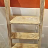 Vintage pine towel rack shelf ladder
