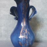 Gold and blue design vase Torcheux