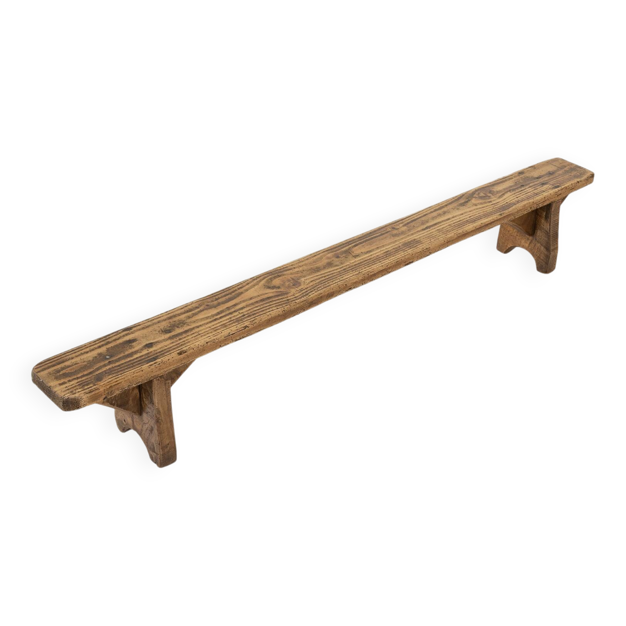 Mid century low wooden bench, France ca. 1850
