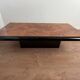 Vintage coffee table – wood burl and black lacquer, in the style of Ma.