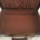 Cloth suitcase and leather vintage