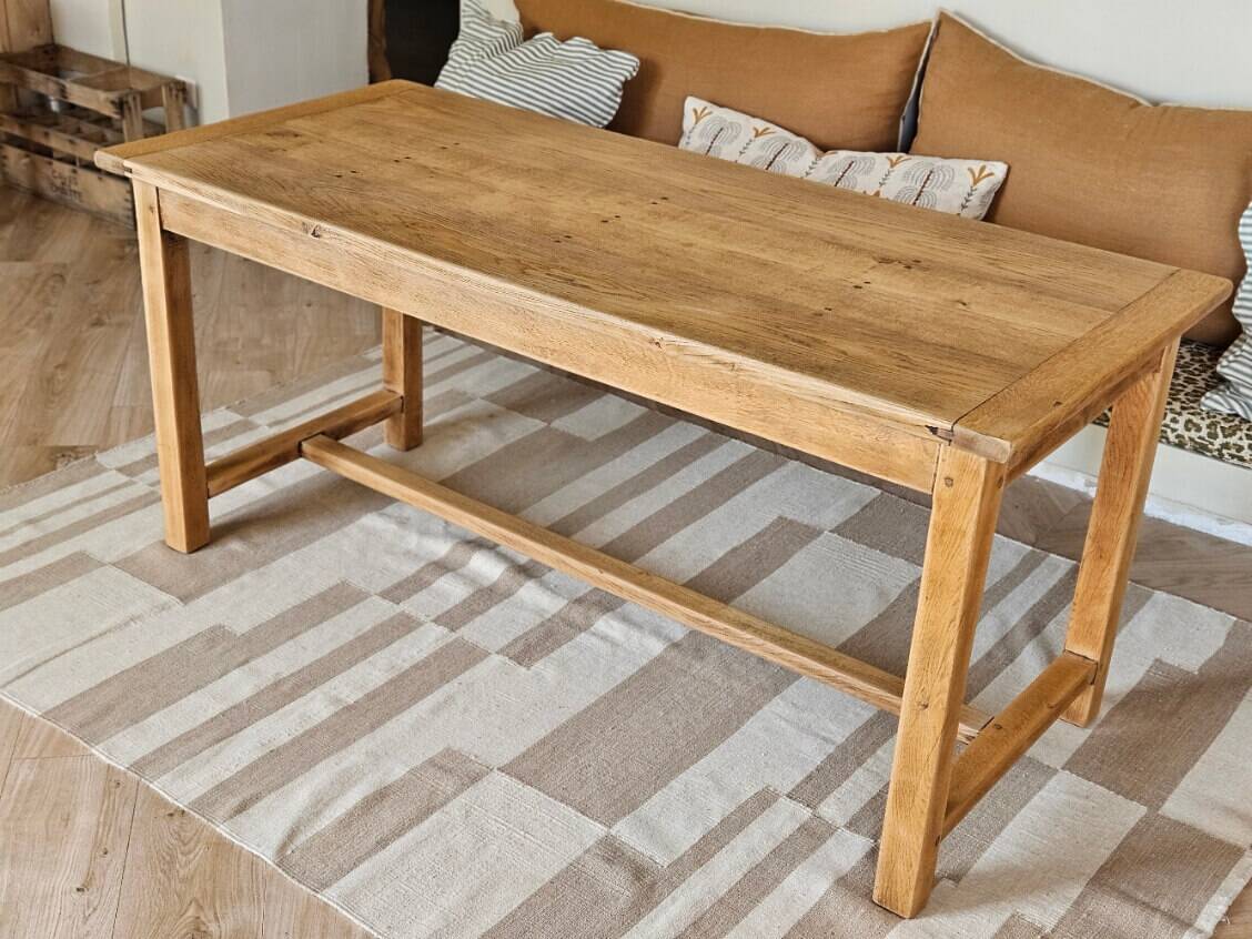 Table de ferme ancienne en chêne massif rénovée
