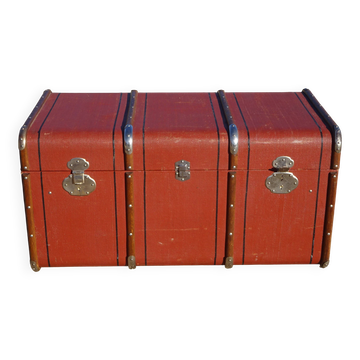 Old curved travel trunk