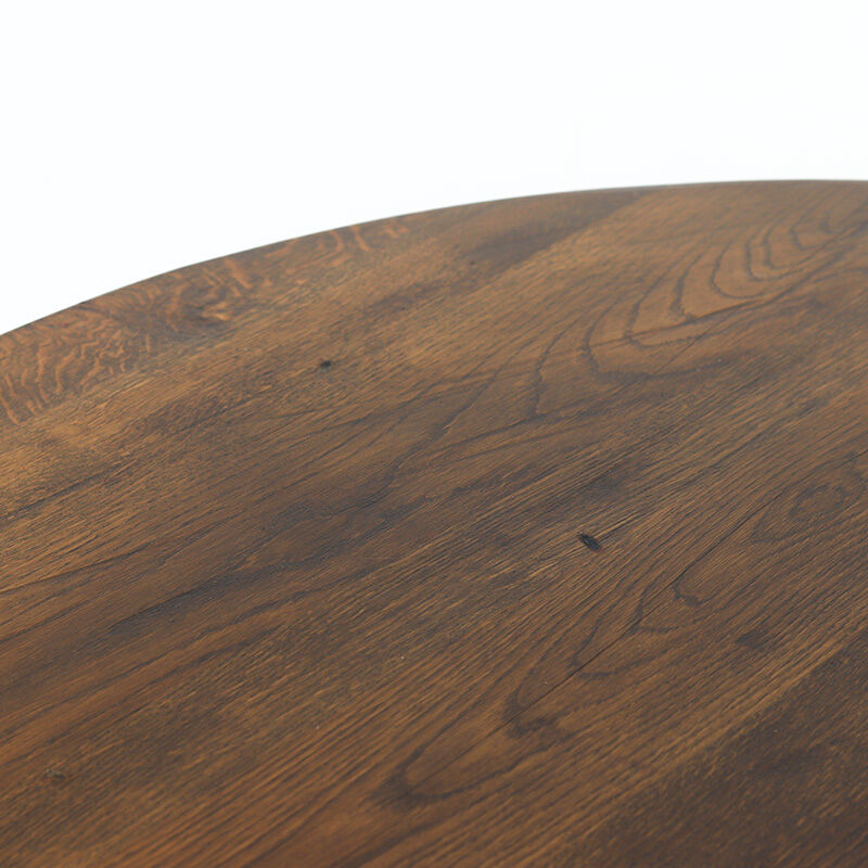Large round Vintage Brutalist Mid-Century Oak Coffee Table