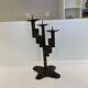 Brutalist Iron Textured Hand Forged Candleholder, Mid-century Modern, 1960s