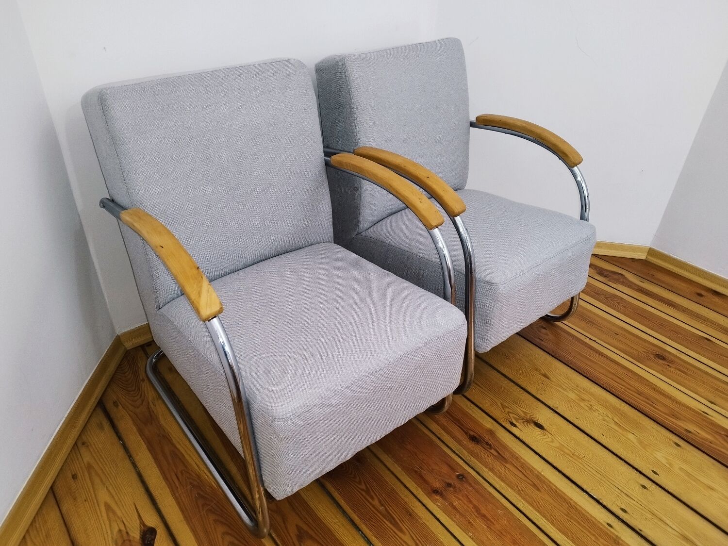 Pair of mücke melder fn 21 armchairs, vintage, 1930