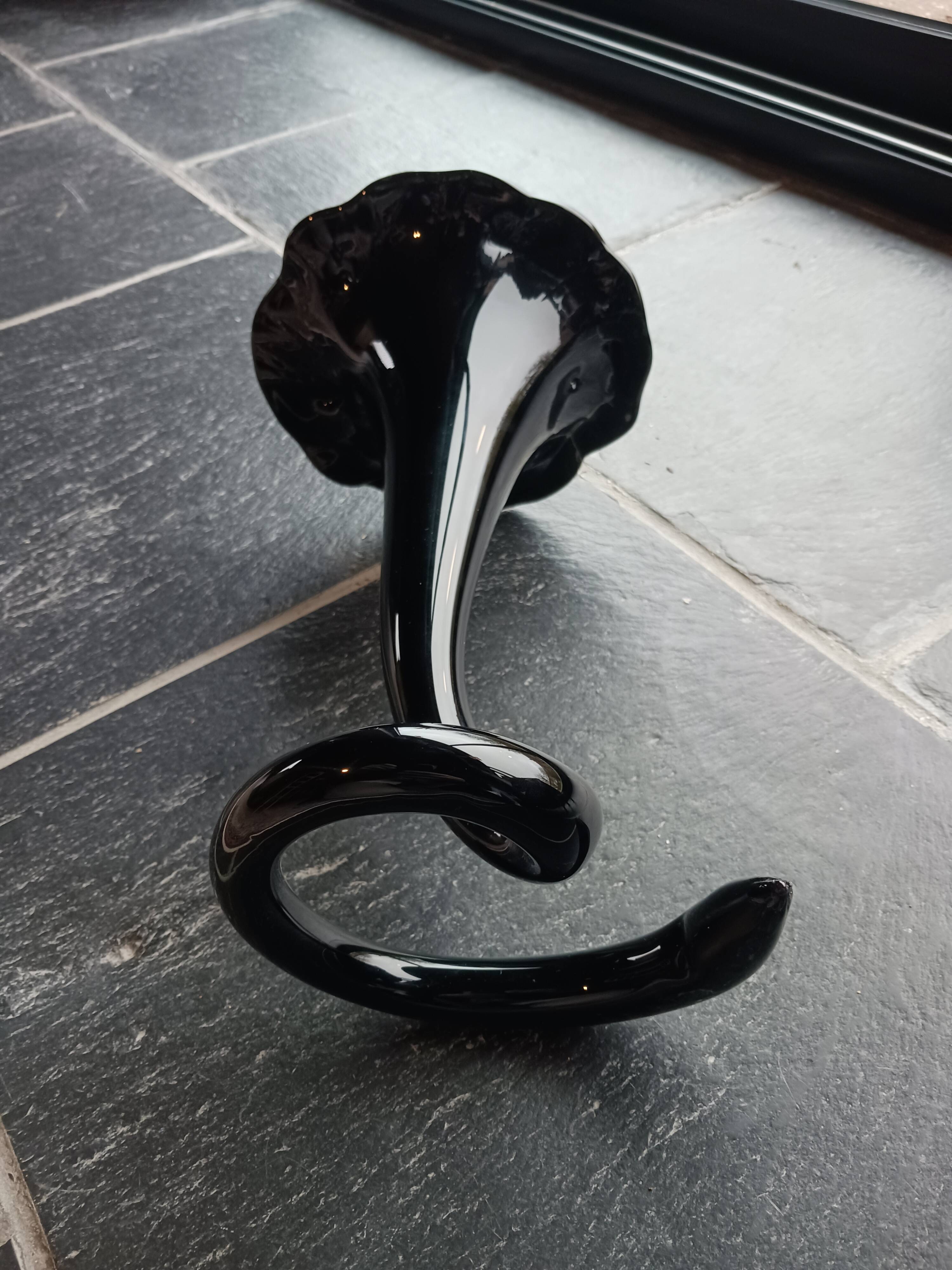 Black opaline vase