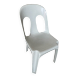Antique chair stamp design henri massonnet plastic grey 80's vintage