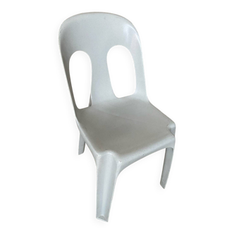 Antique chair stamp design henri massonnet plastic grey 80's vintage