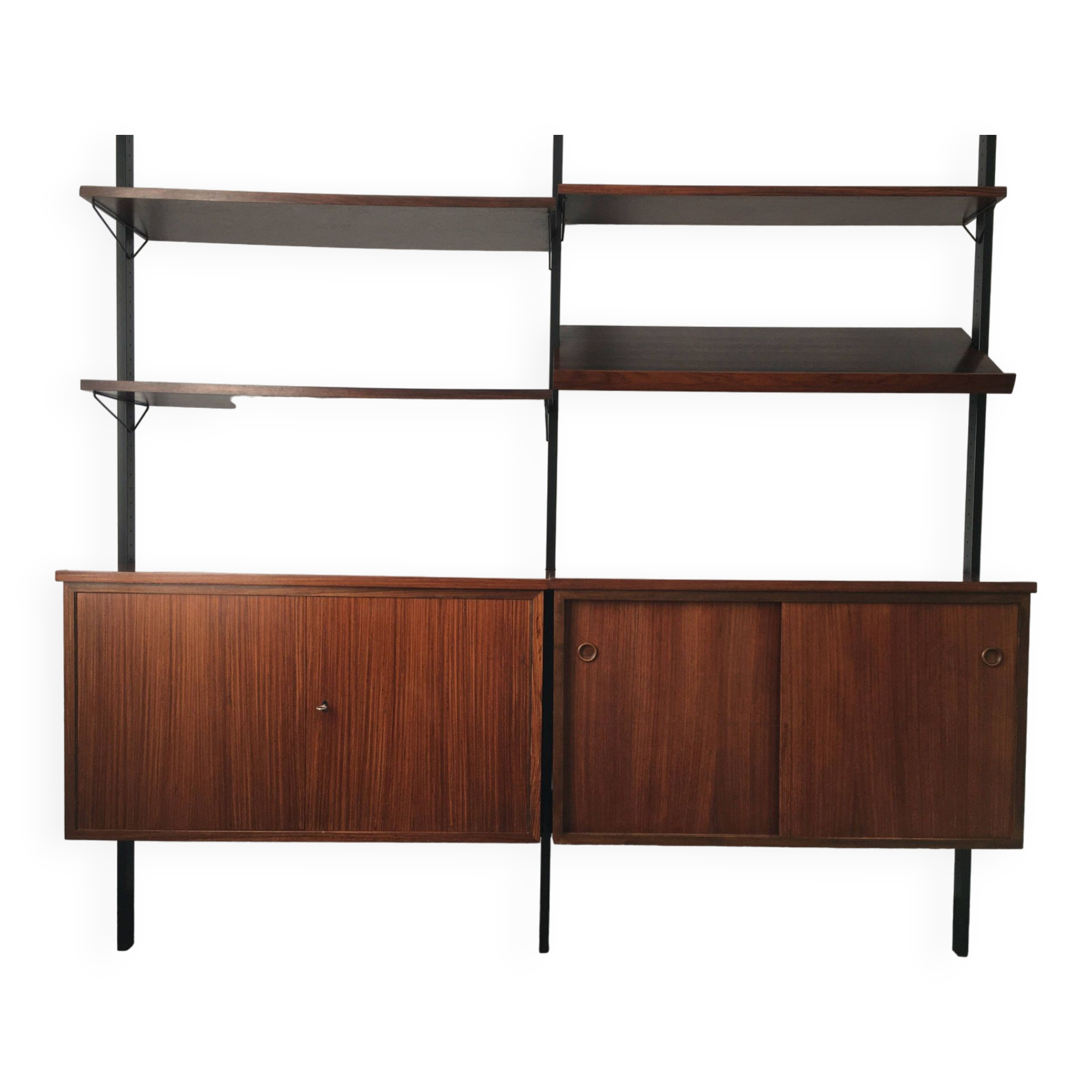 Scandinavian rosewood modular bookcase Pira Mobel system year 60