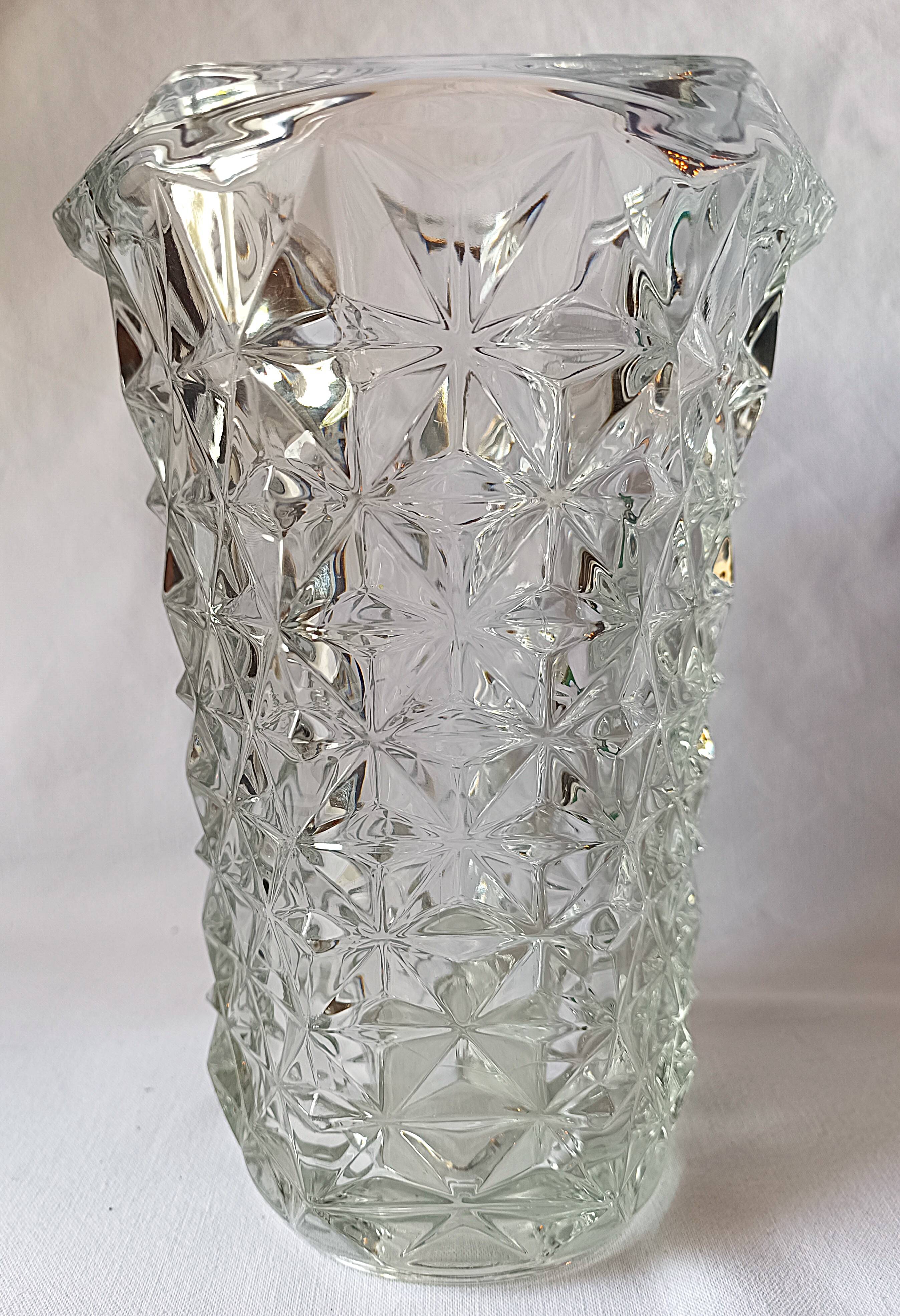 large vintage crystal vase flower decoration