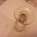 Verre ancien XIXème sable souffle tiges de fleurs