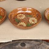 3 Glazed terracotta soup plates