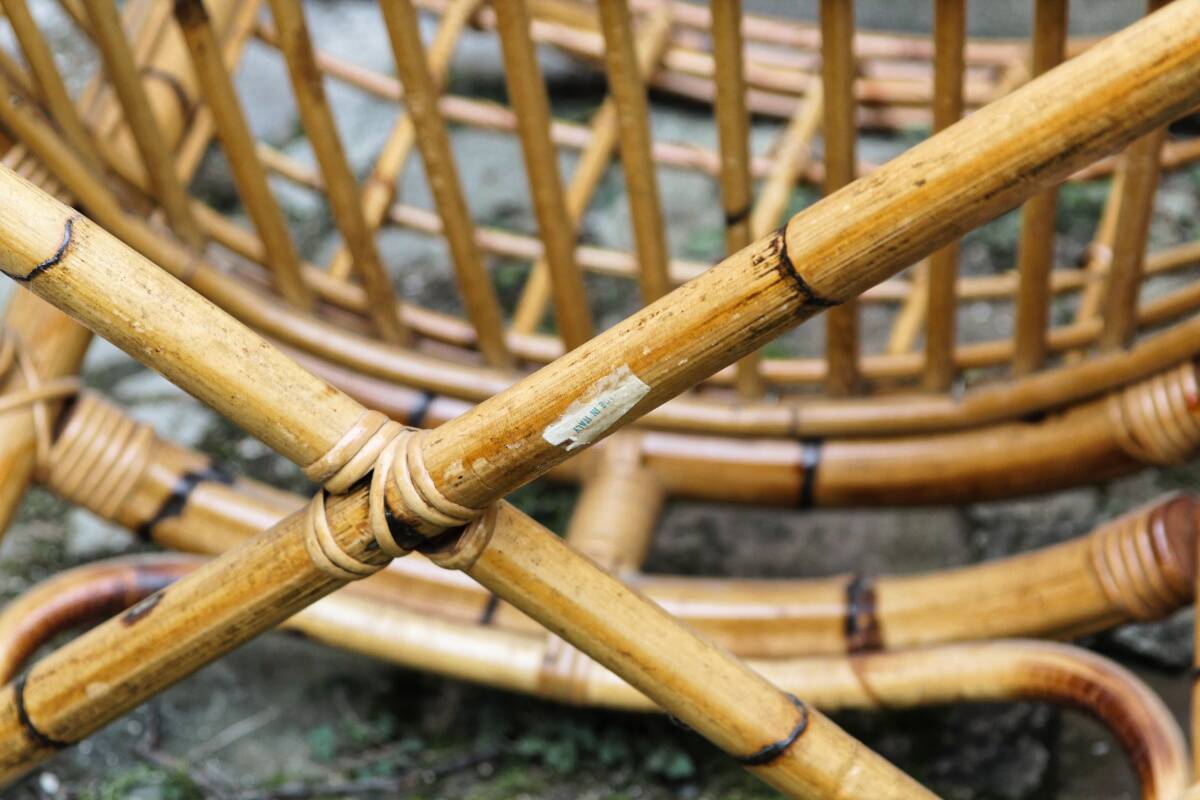 Paire de fauteuils en rotin, made in Italy