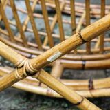 Pair of rattan armchairs, made in Italy