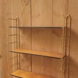 Vintage tomado string shelf, wooden trays