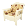 Fauteuil en bois avec des fleurs, années 80