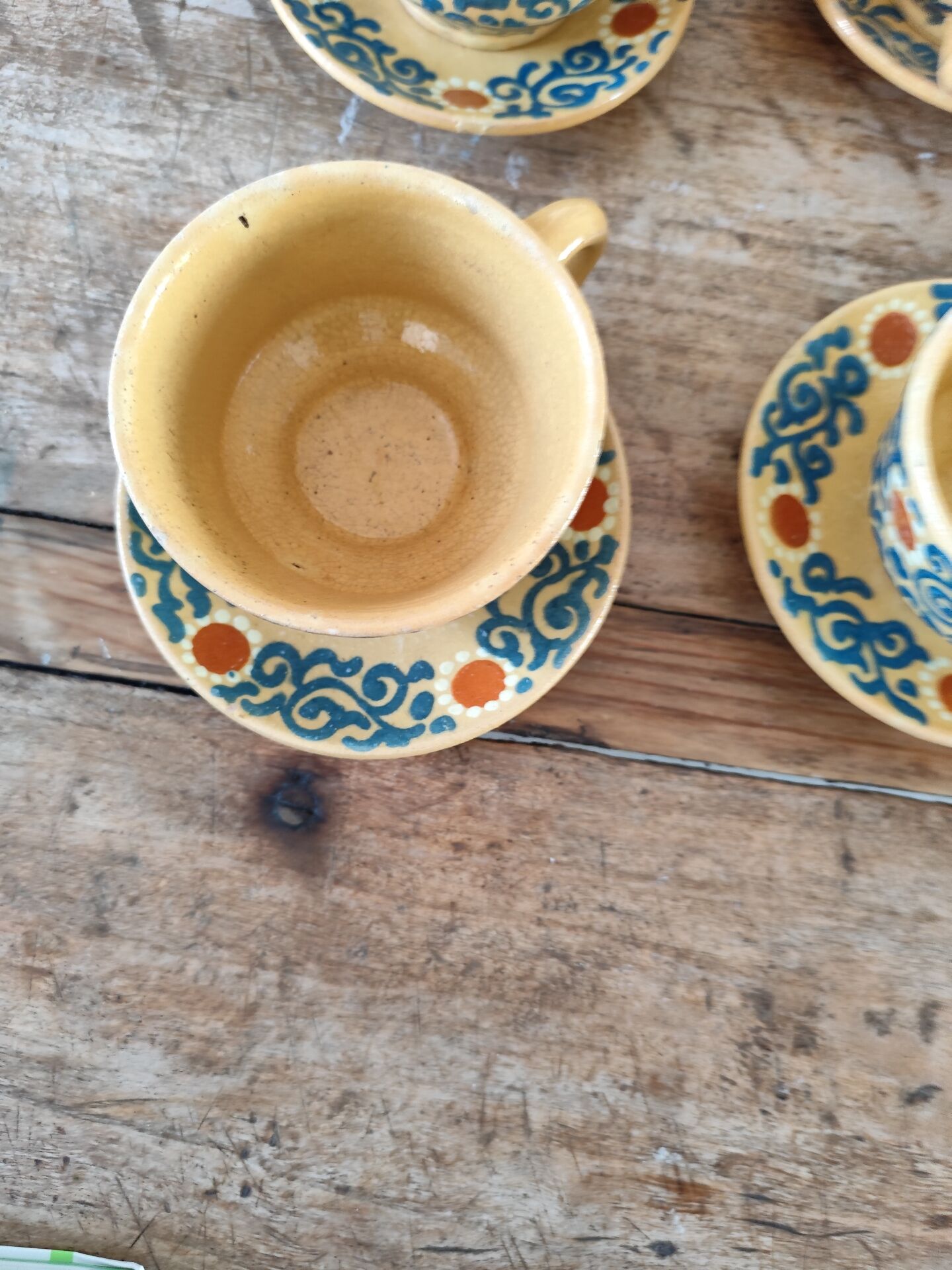 Vintage coffee service in handmade ceramic