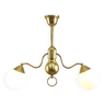 Art Deco Italian Brass and Opaline Chandelier