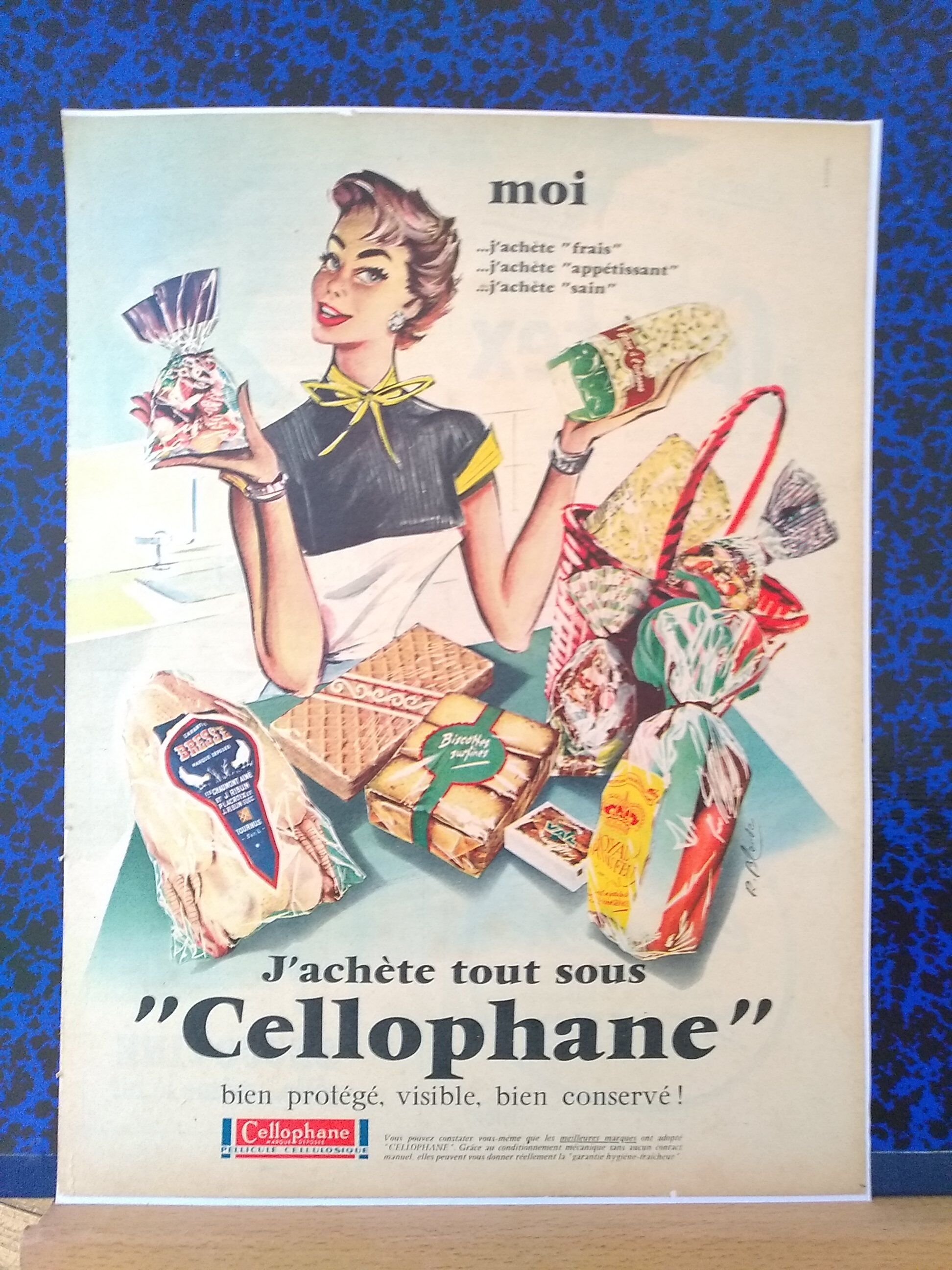 Colorful Cellophane advertisement from a period magazine