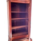 Bonnetière wardrobe in solid cherry wood Louis Philippe style with mirror