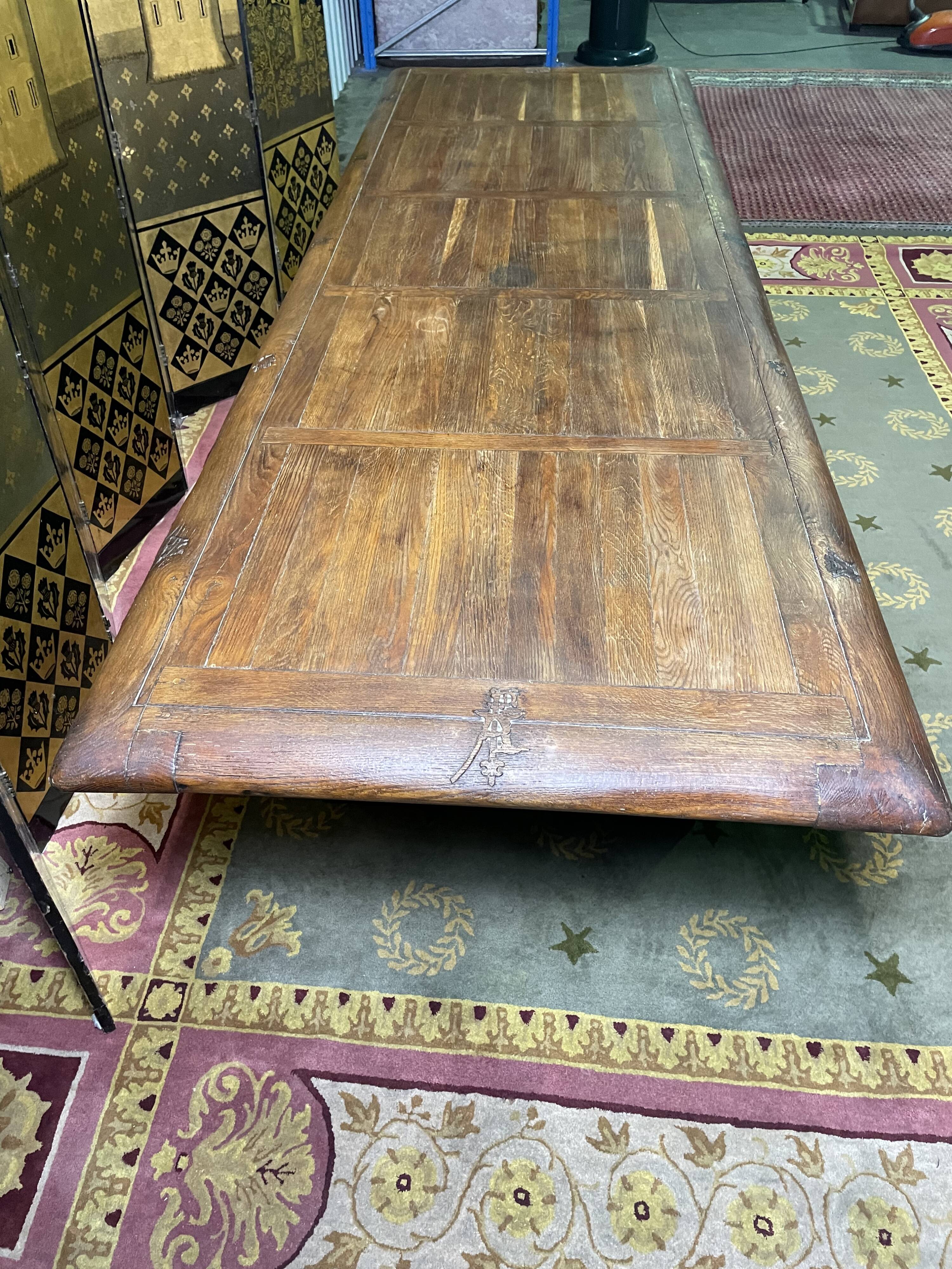 Solid oak monastery farm table