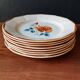 8 vintage flat plates Sarreguemines Digoin