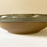 Enamelled stoneware dish / salad bowl signed