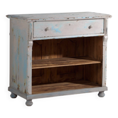 Ancien comptoir à patine bleue (c.1940) #81