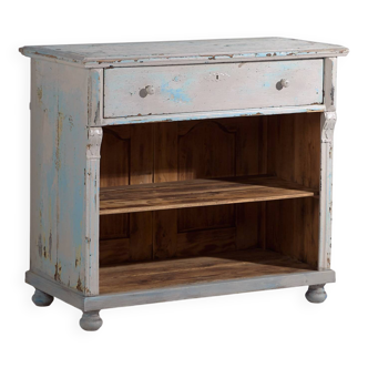 Ancien comptoir à patine bleue (c.1940) #81