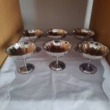6 coupes à dessert glace en inox