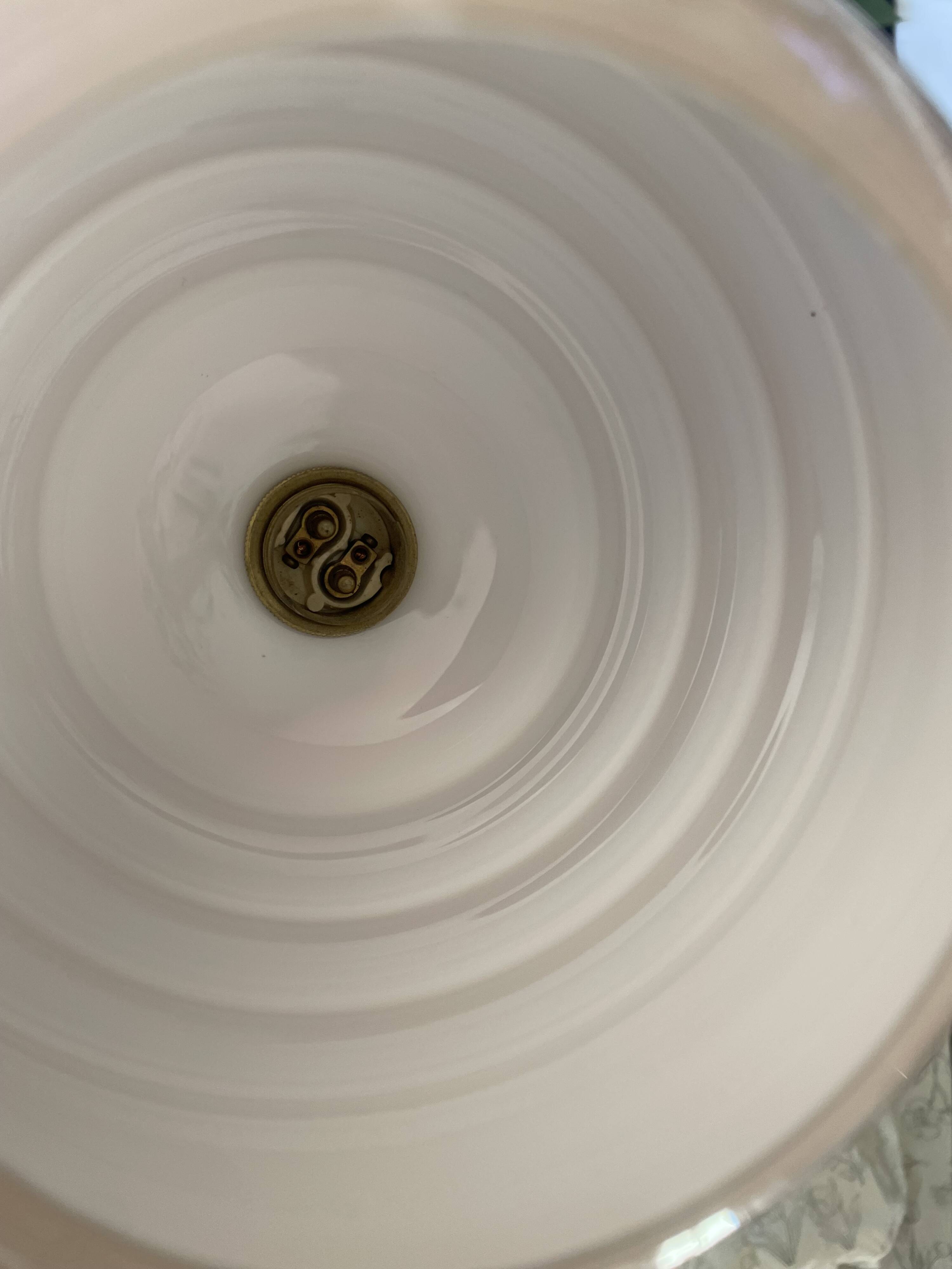 Pair of wall lights in wood, brass, and pink opaline.