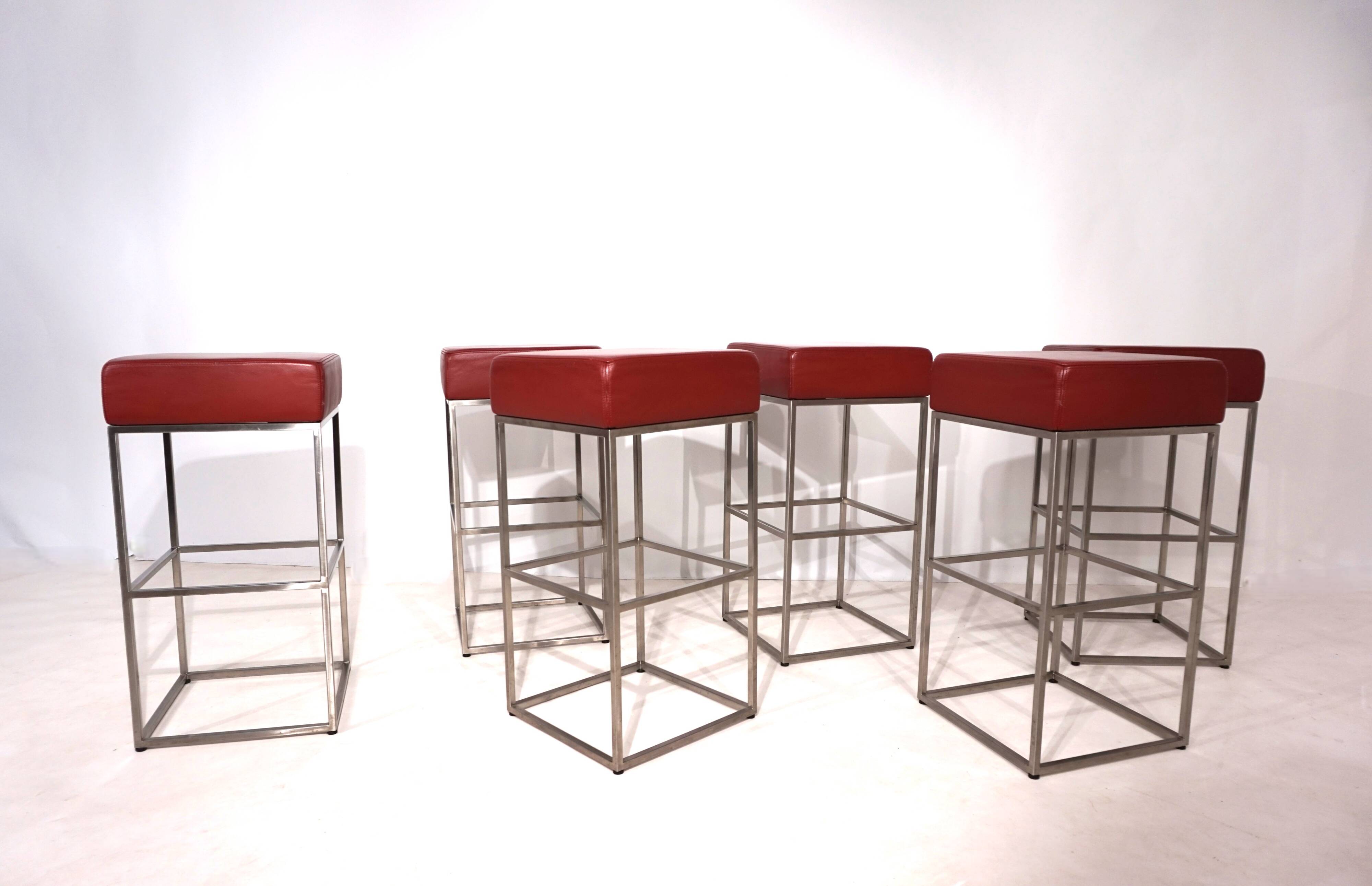 Ensemble de 6 tabourets de bar De Sede DS 218/55 par Paolo Piva, 2000