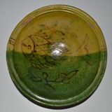 Enamelled terracotta fruit bowl in the Vallauris style, Provence, 1970