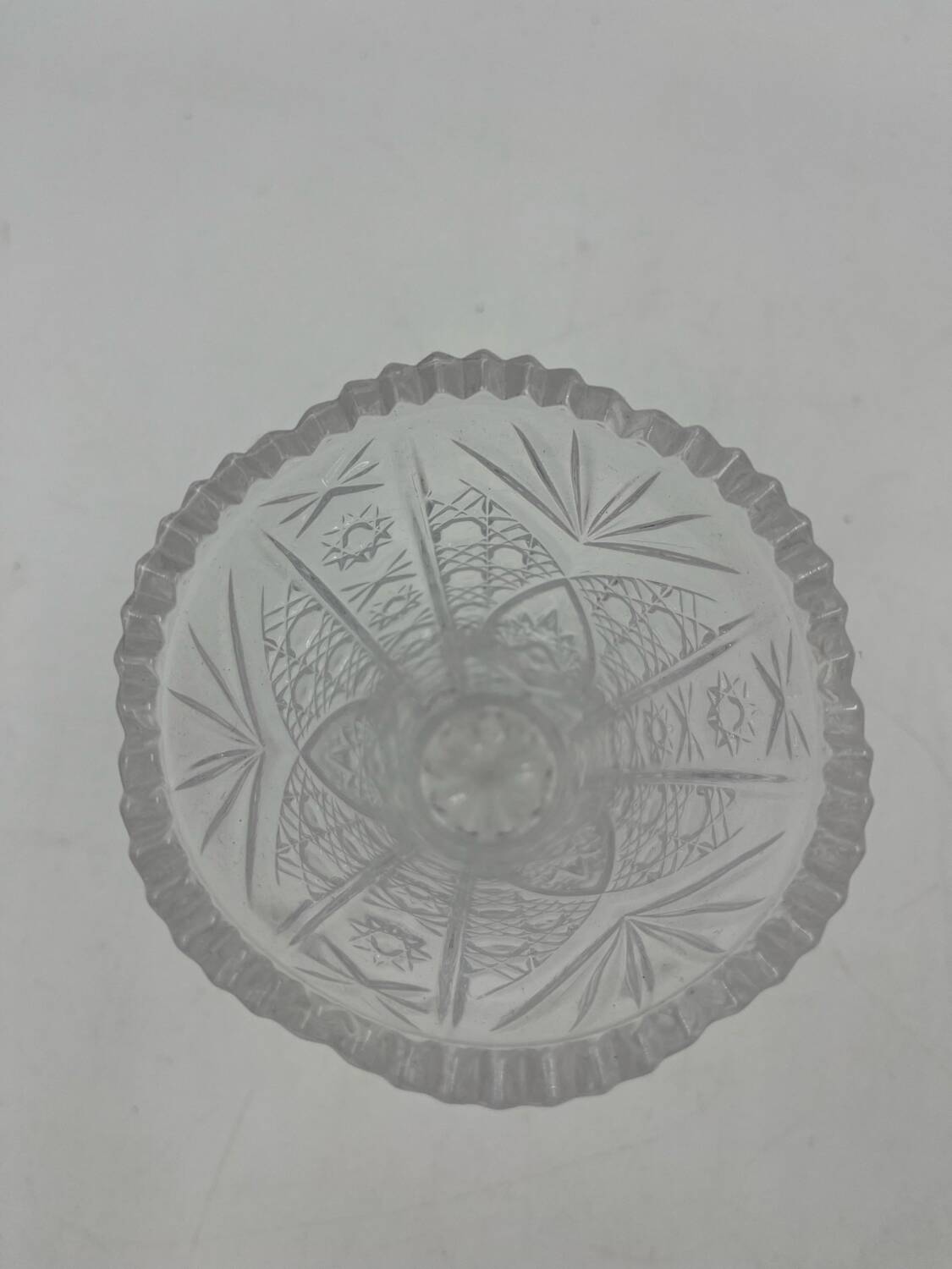 Antique cut Bohemian crystal vase